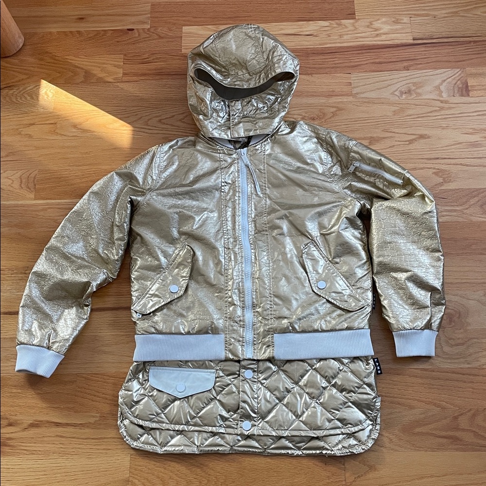 Burton X LAMB Snowboarding Cherry Bomber Jacket L.A.M.B Gwen Stefani gold MEDIUM